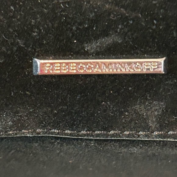 Rebecca Minkoff Top Handle Crossbody Bag Black Suede  Leather Fringe Medium Size - Picture 3 of 10